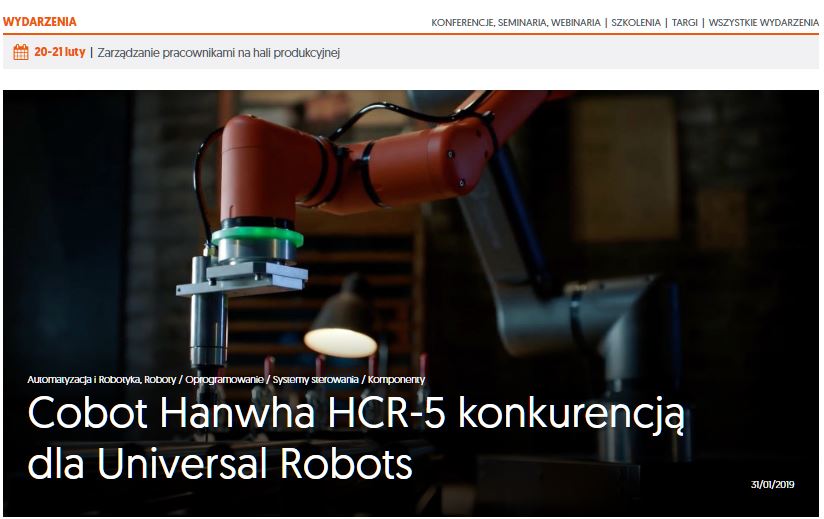 Artykuł o HANWHA vs. Universal Robots